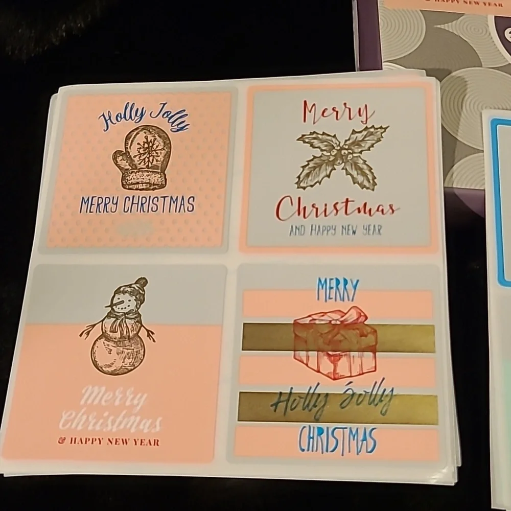 🎄56 Lux Christmas Stickers with Gold Foiling, 1.8 X1.8